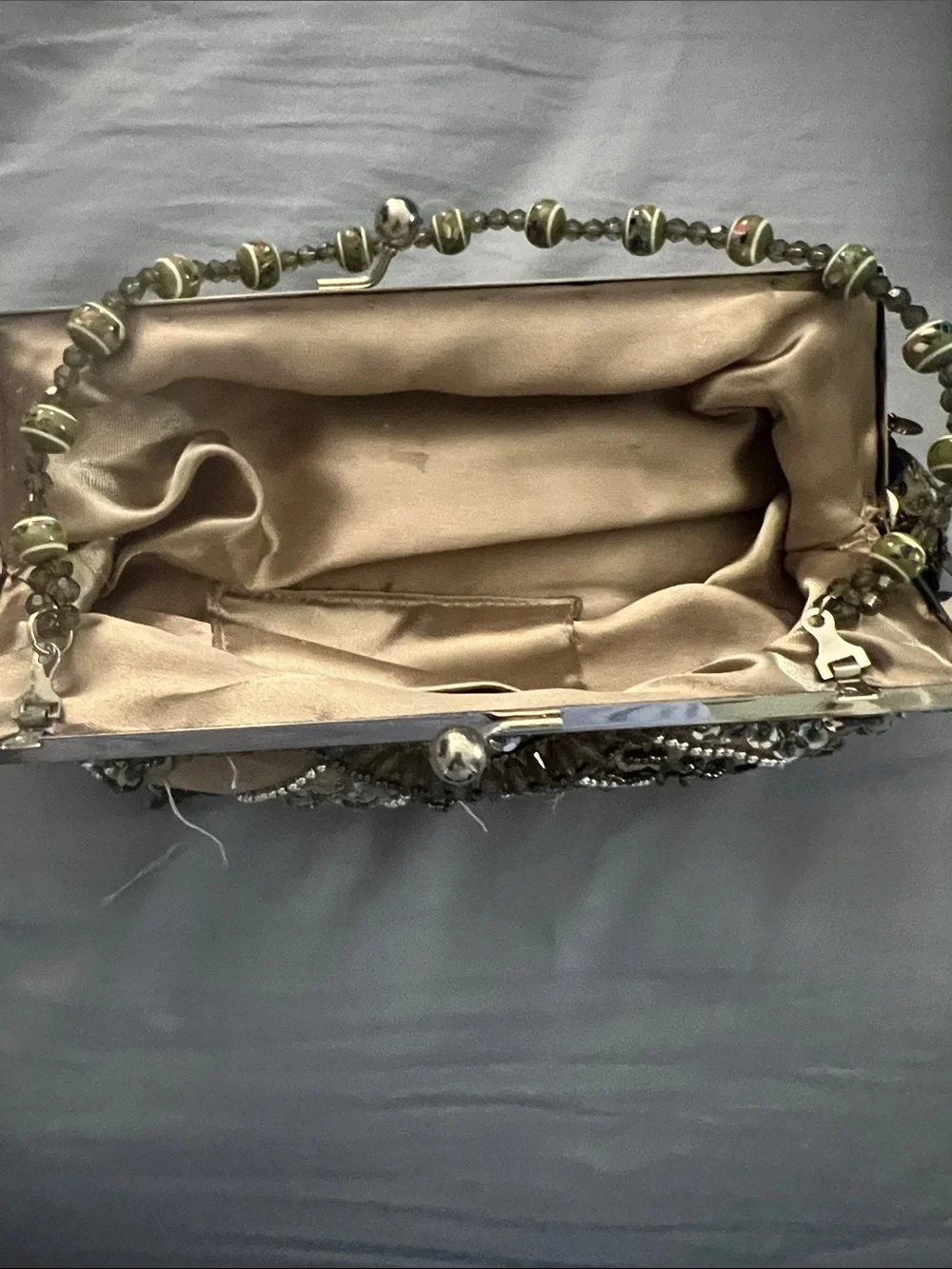 Embellished Evening Clutch Handbag in Champagne Gold